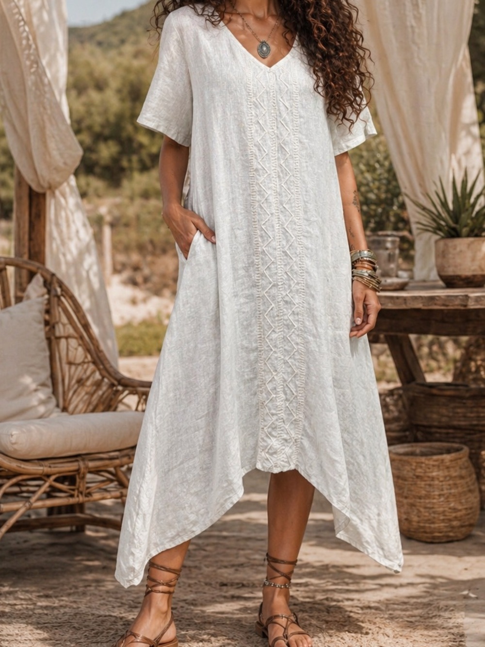 NWT The Shanty Corporation Linen Tivoli Dress